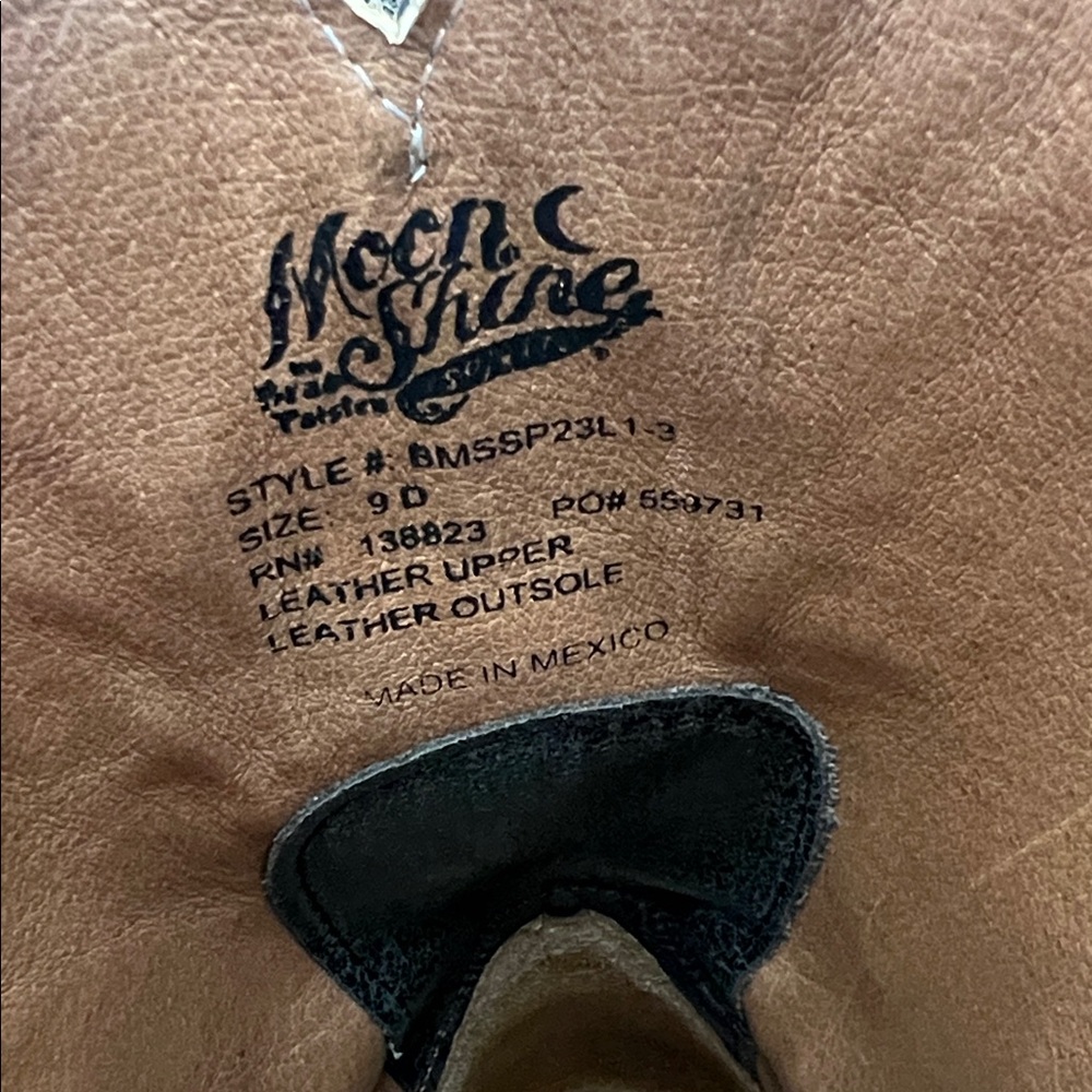 Moonshine Men's Rustic Western Boots - Charcoal - Picture 9 of 9